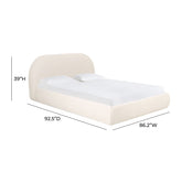 Bara Cream Textured Velvet King Bed Model: TOV-B68877